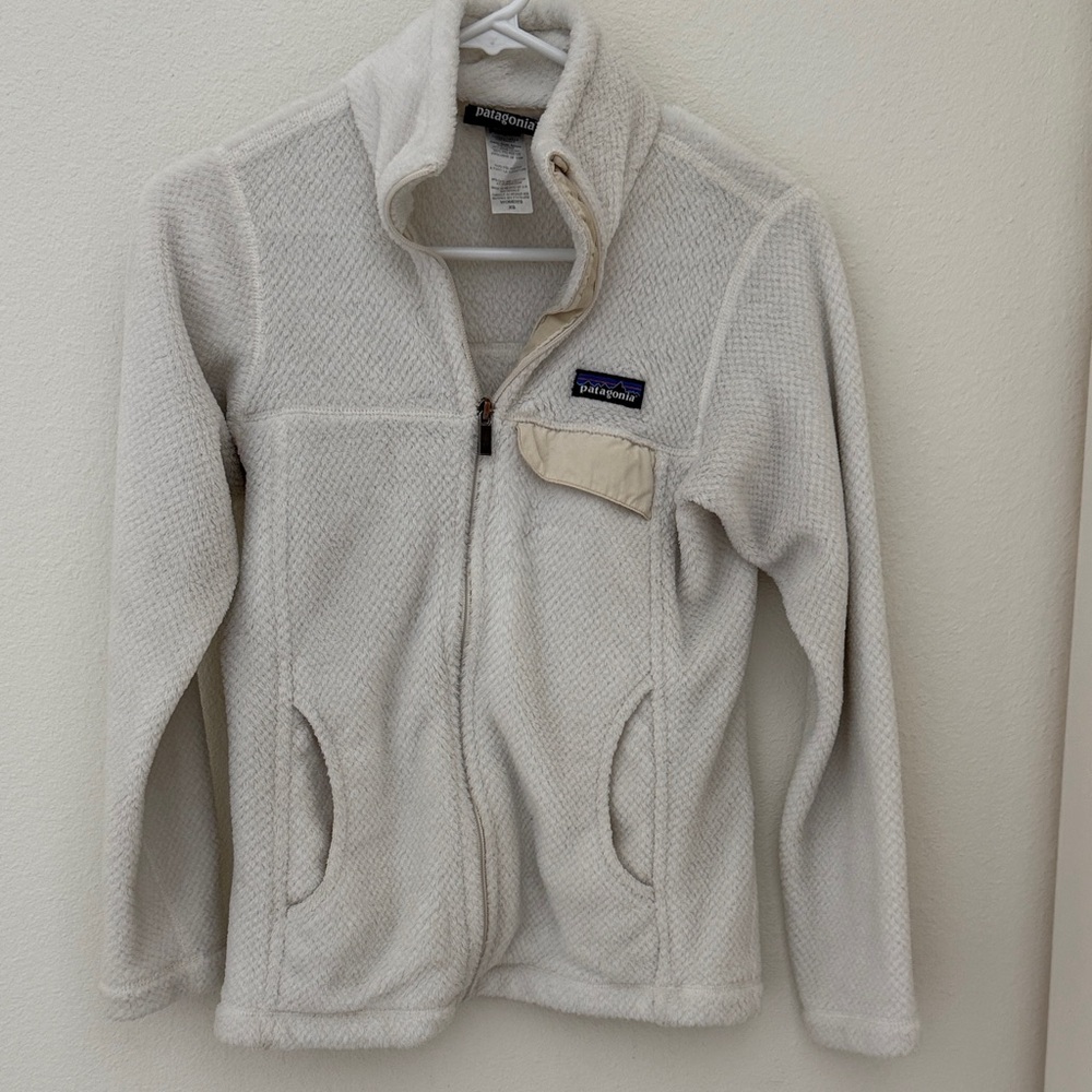 Patagonia Cream Waffle-Texture Full-Zip Fleece